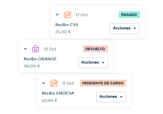 Gestión de recibos y domiciliaciones